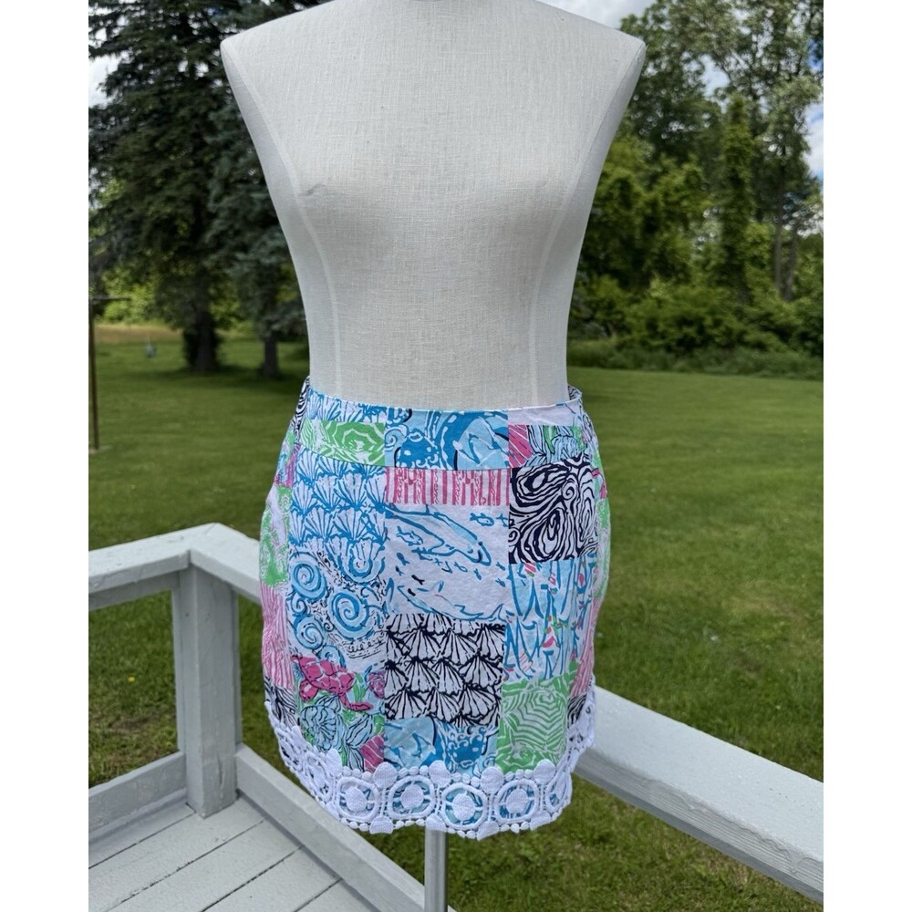 Lilly Pulitzer Marigold Skort Oysterville Patchwork Mini Skirt Skort Women's 2